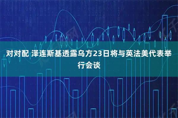 对对配 泽连斯基透露乌方23日将与英法美代表举行会谈