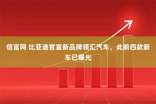 信富网 比亚迪官宣新品牌领汇汽车,此前四款新车已曝光